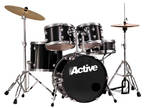 Black Active Drum Kit - With Sabian Hi-Hat Cymbals
