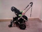 Black Bugaboo Gecko Pram with Maxi Cosy Infant Carrier